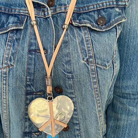 Hammered Heart Statement Necklace - Picture 9 of 9